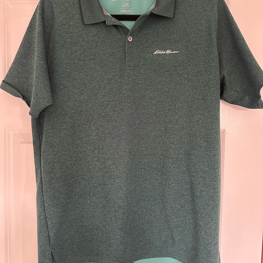 Eddie Bauer Men's Green Performance Polo Shirt
